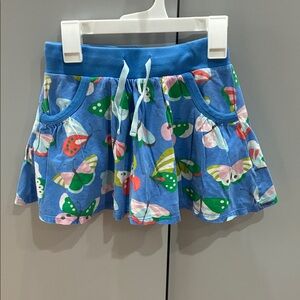 Mini Boden Blue Butterfly Print Skort with Pockets